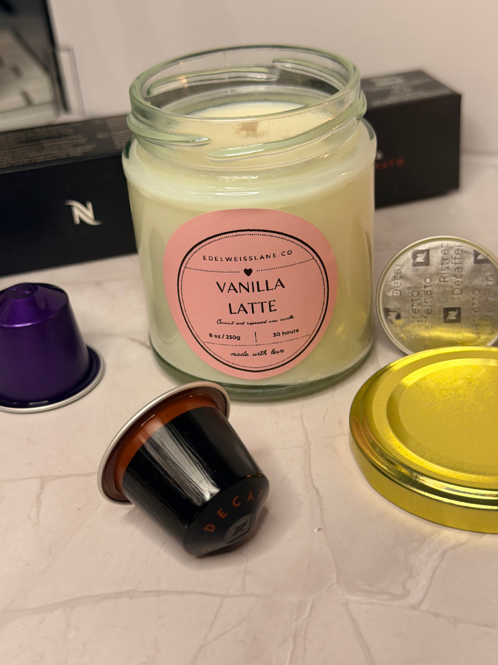 Vanilla Latte – Vanilla & Coffee Scented Candle
