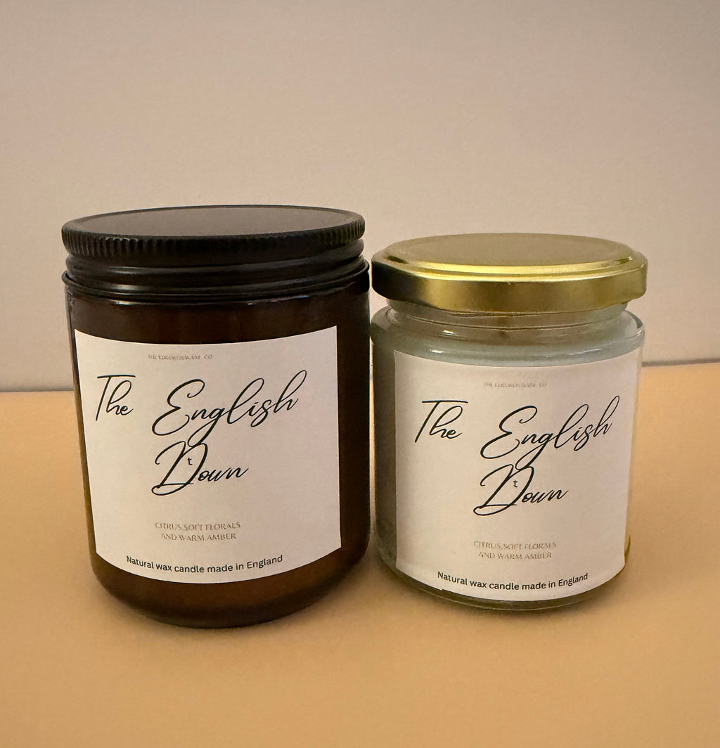 The English Down – Citrus, Florals & Warm Amber Scented Candle