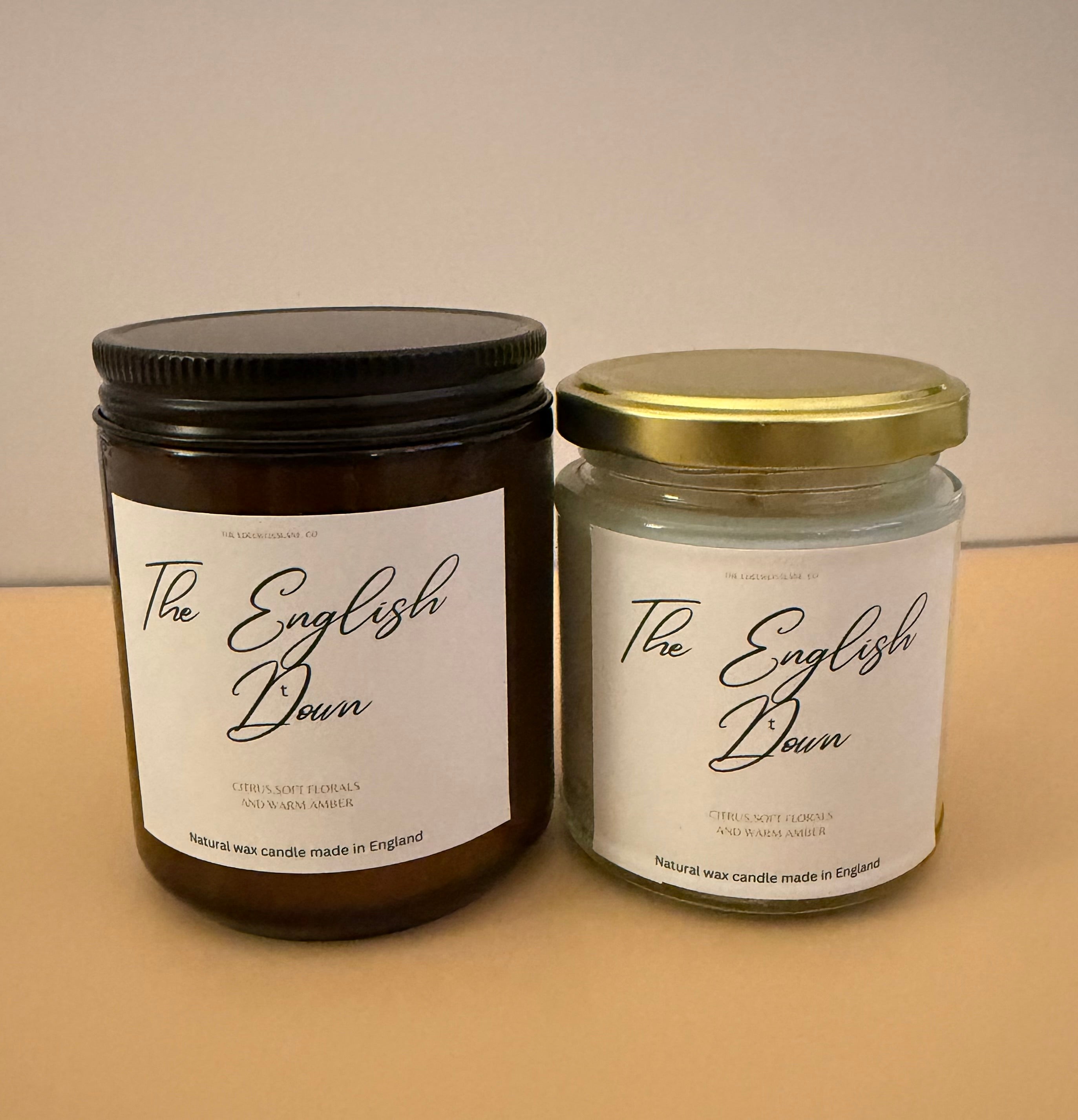 The English Down – Citrus, Florals & Warm Amber Scented Candle